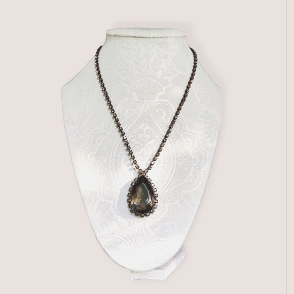 ✨ Stunning smokey quartz drop pendant necklace - Picture 1 of 9